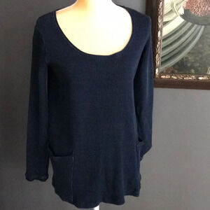 Miraclebody navy waffle weave top, medium